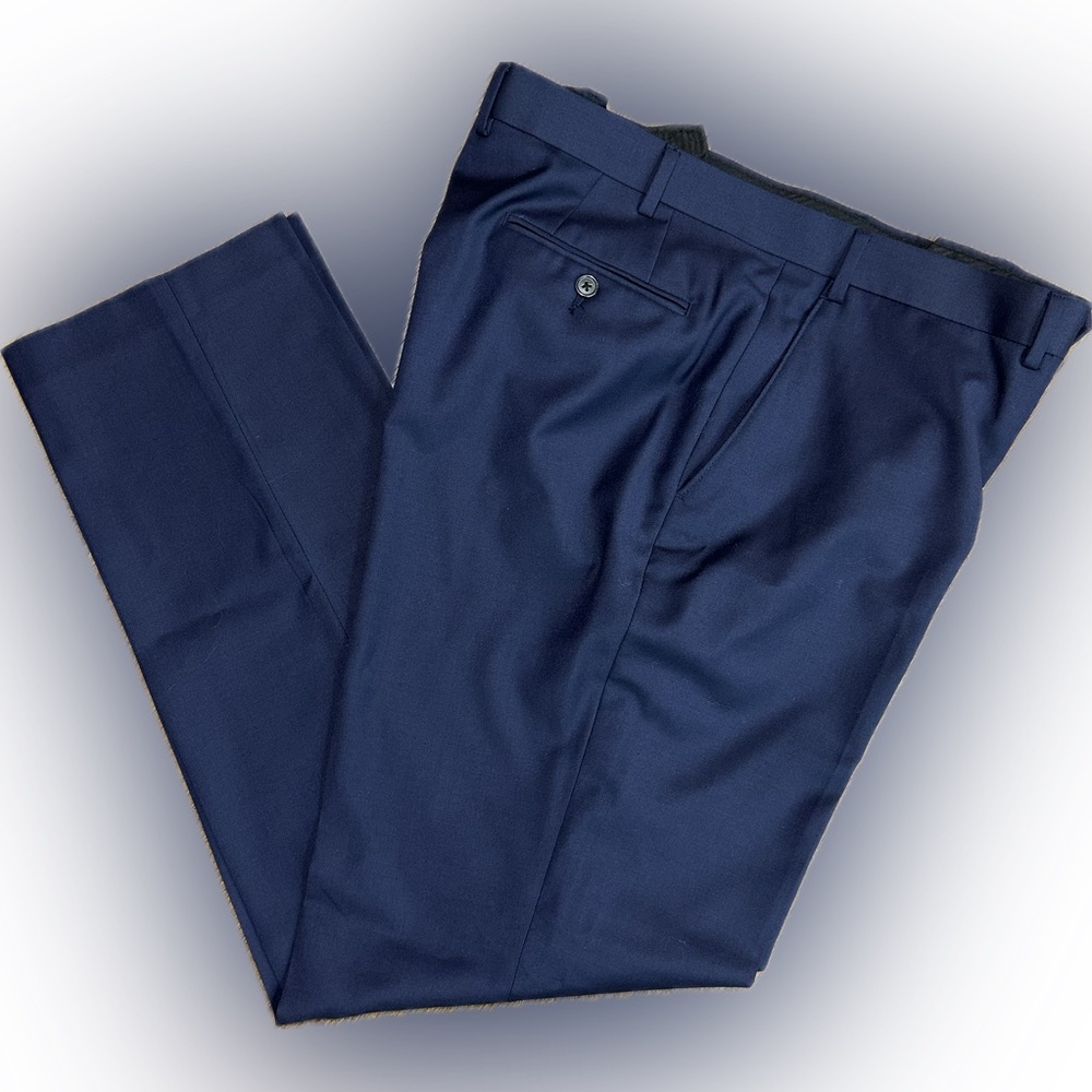 RALPH LAUREN‎ BLACK LABEL Wool Blend Navy Blue Mens Luxury Pants Trousers 40x32